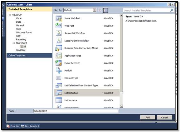 Create List Definition